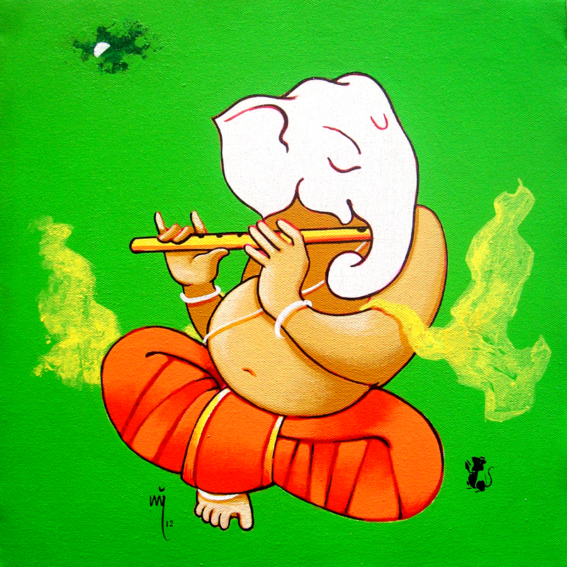 Ganesha playing Flute